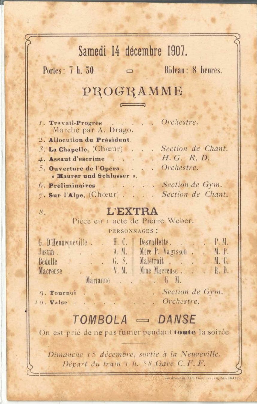Cartes postales: Neuchatel - Union Commerciale Noel 1907 – D'occasion à Ettingen par Kartenplanet 1