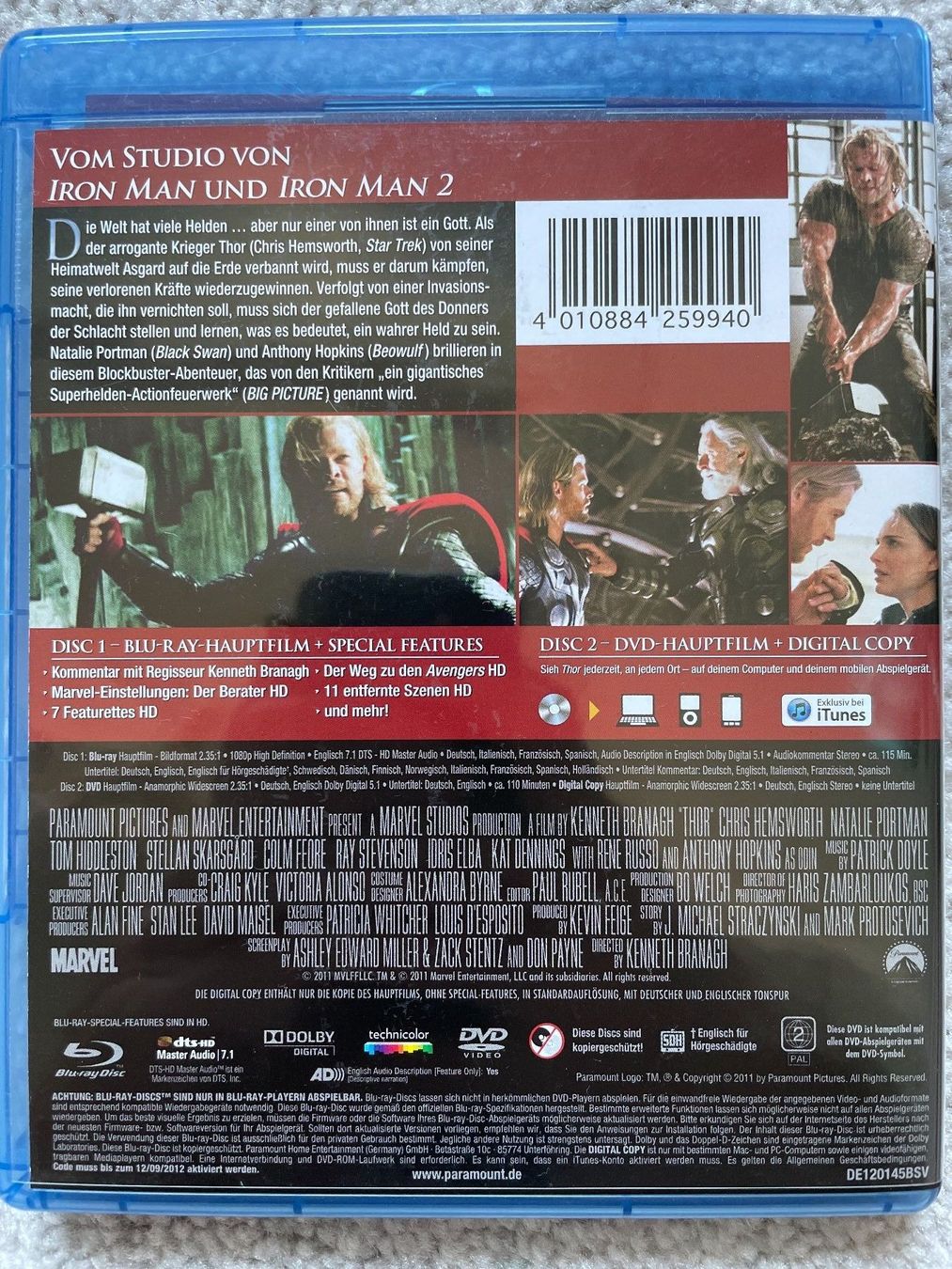 Tutti i DVDs: [Blu-ray + DVD] Thor (2011) – Usato da Frasnacht venduto da GracyStore 1