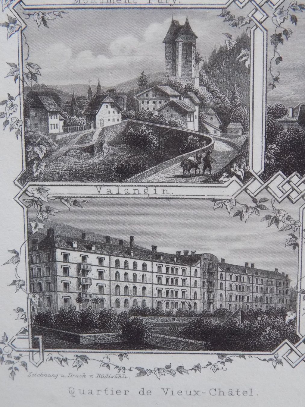 Gravures: Neuchâtel Souvenirblatt – D'occasion à Risch par Rischli15 4