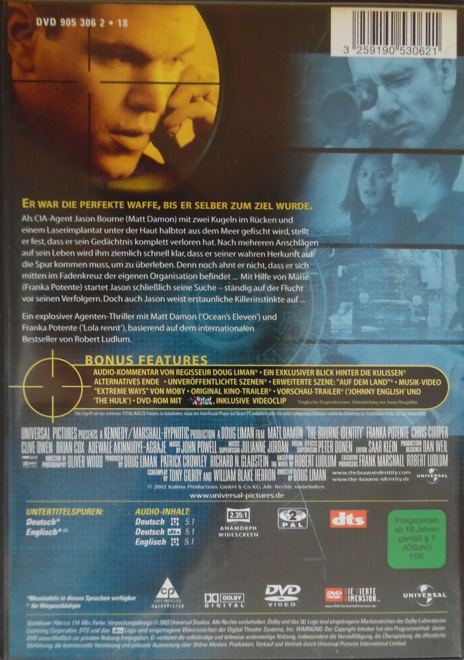 Alle DVDs: Die Bourne Identität – Gebraucht aus Bellinzona von Luna093 2