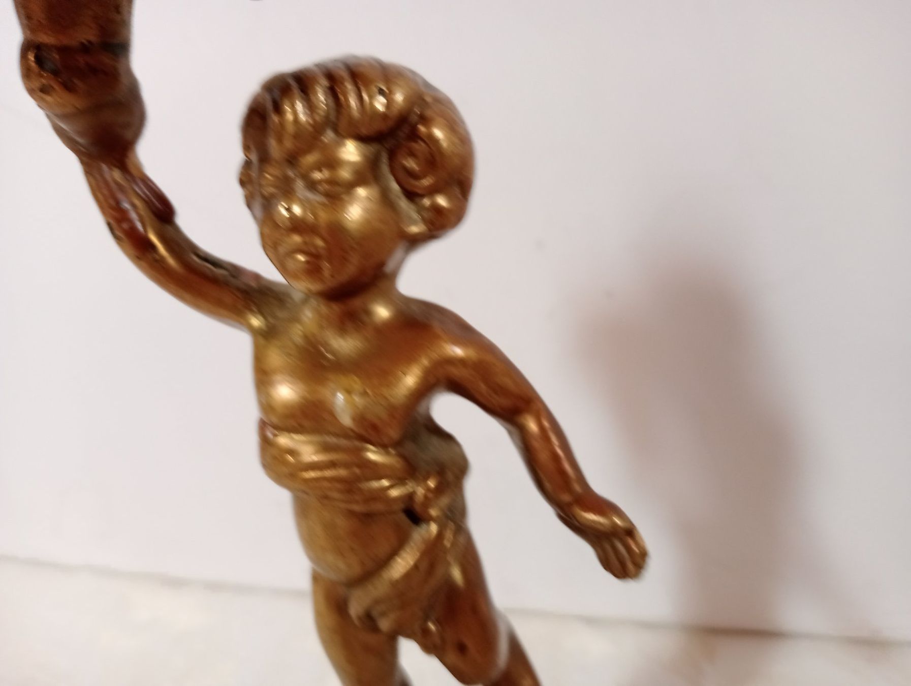 Portacandele: Antiker Kerzenständer Putte Figur Messing 837 Gramm – Usato da Oberdorf BL venduto da Barocki888 7