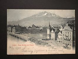 Postkarte Luzern neue Brücke 1901   (P415)