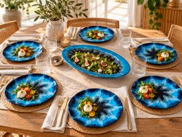 Service Vallauris vintage – 6 assiettes + grande coupe – 70s