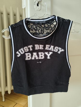 Tally Weijl Crop Top XXS Spitze schwarz Sport Sommer