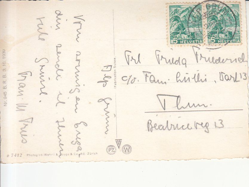 Cartoline postali: Pi Palü 1940 – Usato da Bürglen TG venduto da StampGraf 1