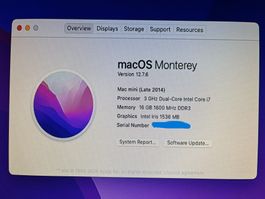 Mac mini 2014 i7 3 GHz, 16 GB, 256 GB SSD