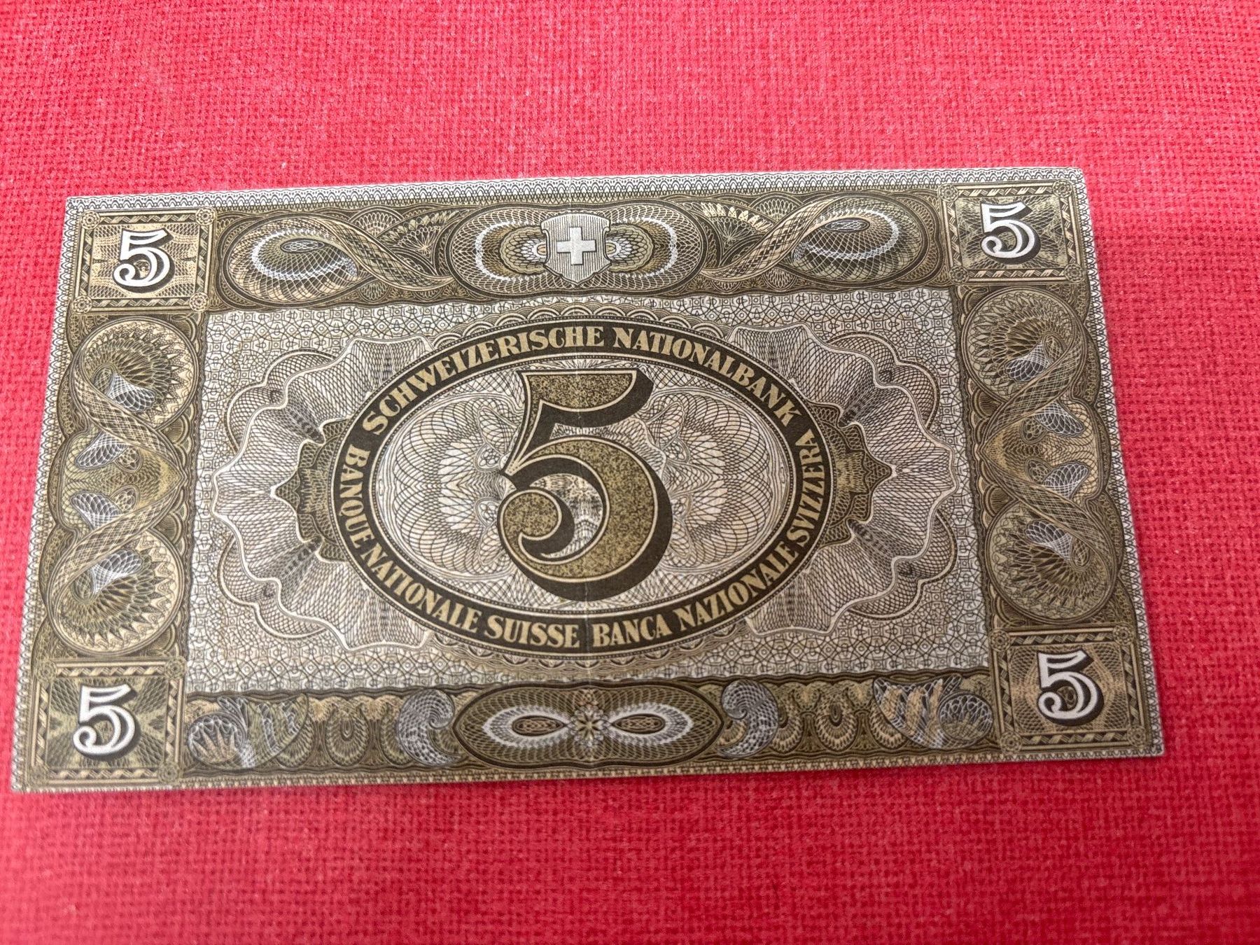 Billets de banque: 5 Franken Banknote 1951 wenig gebraucht – D'occasion à Ormalingen par digital09 1
