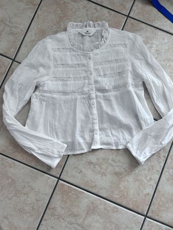 Camicia bianca H&M con pizzo, taglia 164 - Perfetta!