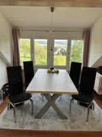 Esstisch mit vier Stühlen Holz Metall gebraucht