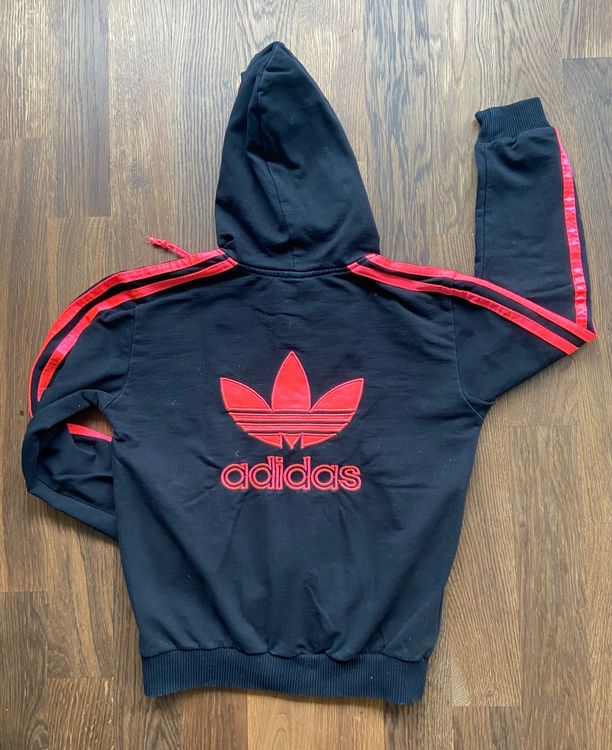 Adidas Giacche: Trainings Jäckchen Adidas, schwarz leuchtrosa, Gr. 116 – Usato da Au ZH venduto da cafisafr 1