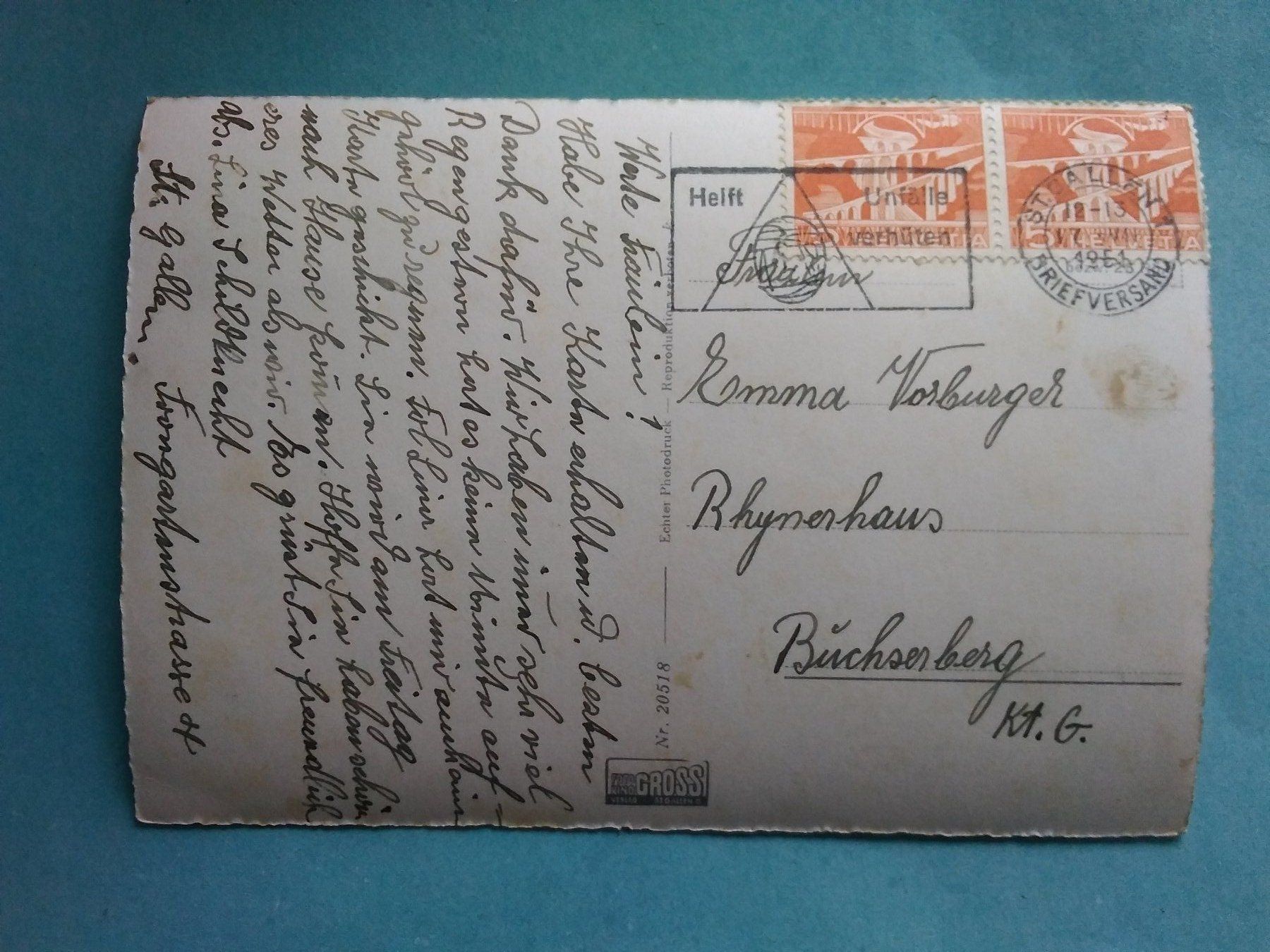 Cartes postales: SG St. Gallen Bahnhof Post Tram Postauto – D'occasion à Appenzell par lama19 1