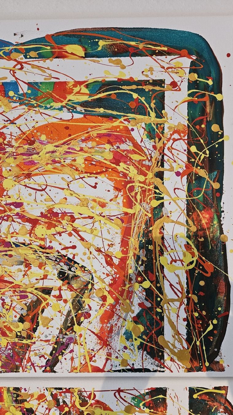 Dipinti: Tableau moderne abstrait en 2 parties, unique! – Nuovo (secondo la descrizione) da Le Locle venduto da fab_c9hh 4