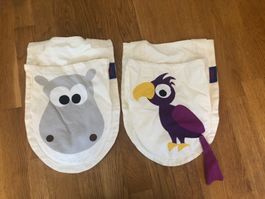 2x FLEXA tasche dschungel mit Nilpferd und Papagei!