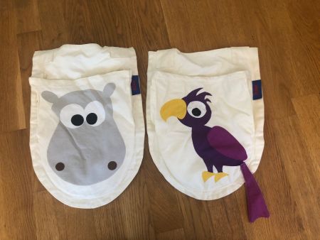 2x FLEXA tasche dschungel mit Nilpferd und Papagei!