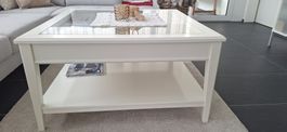 Tavolino da salotto bianco con vetro - Ottimo stato!