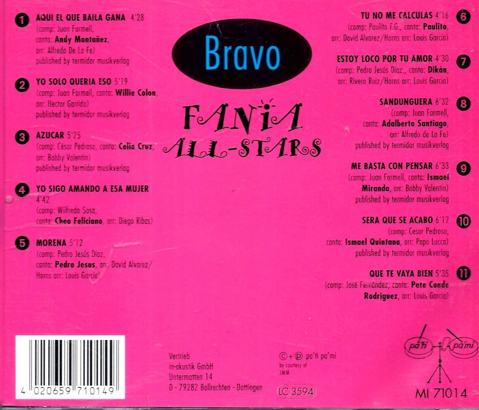 CDs: Fania All Stars BRAVO SALSA Bobby Valentin Willi Colon... CD – D'occasion à Kandergrund par Sososo 1