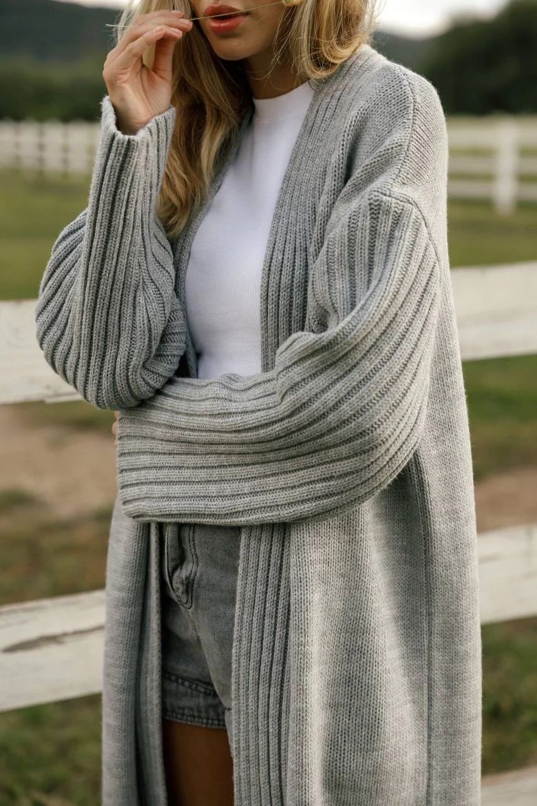 Pullover & Sweatshirts: Gray Knitted MAXI Cardigan – Neu und originalverpackt aus Zürich von Ms.Me-Fashion 4