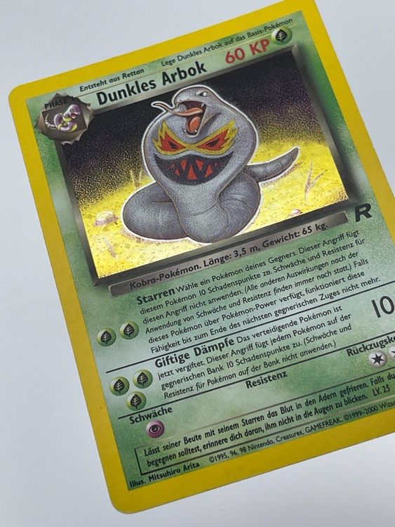 Dark Arbok 1st Edition Dark Arbok Holo Pokemon Card - Team Rocket 2/82 Rare  Holographic (1999 Unlimited) Lightly Played Dark Arbok