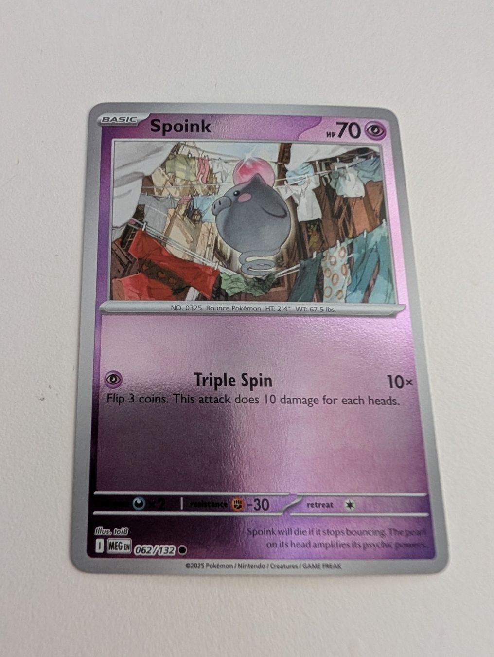 Pokémon Carte collezionabili: Spoink Pokemon Reverse Holo Card MEG EN – Usato da Hünenberg See venduto da SpecialEditionGaming