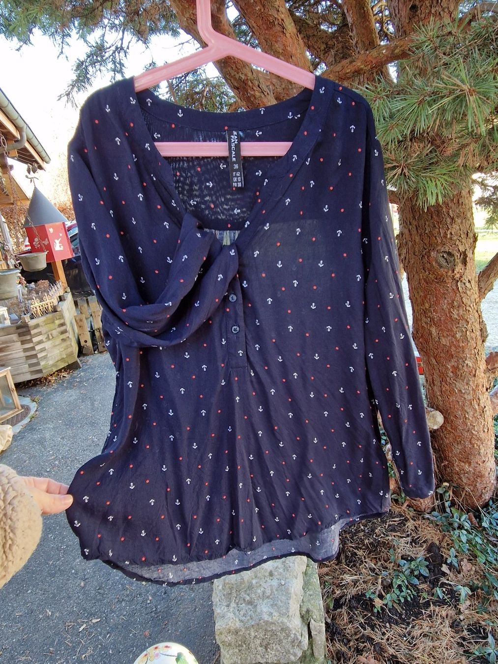 Camicette: Bluse / Tunika blau Rockabilly,Anker/Polka Dots,Gr.36 – Usato da Siblingen venduto da Vany_McDougall 8