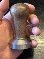 Kaffeestampfer mit Holzgriff und Edelstahlsockel, Ø 49 mm
