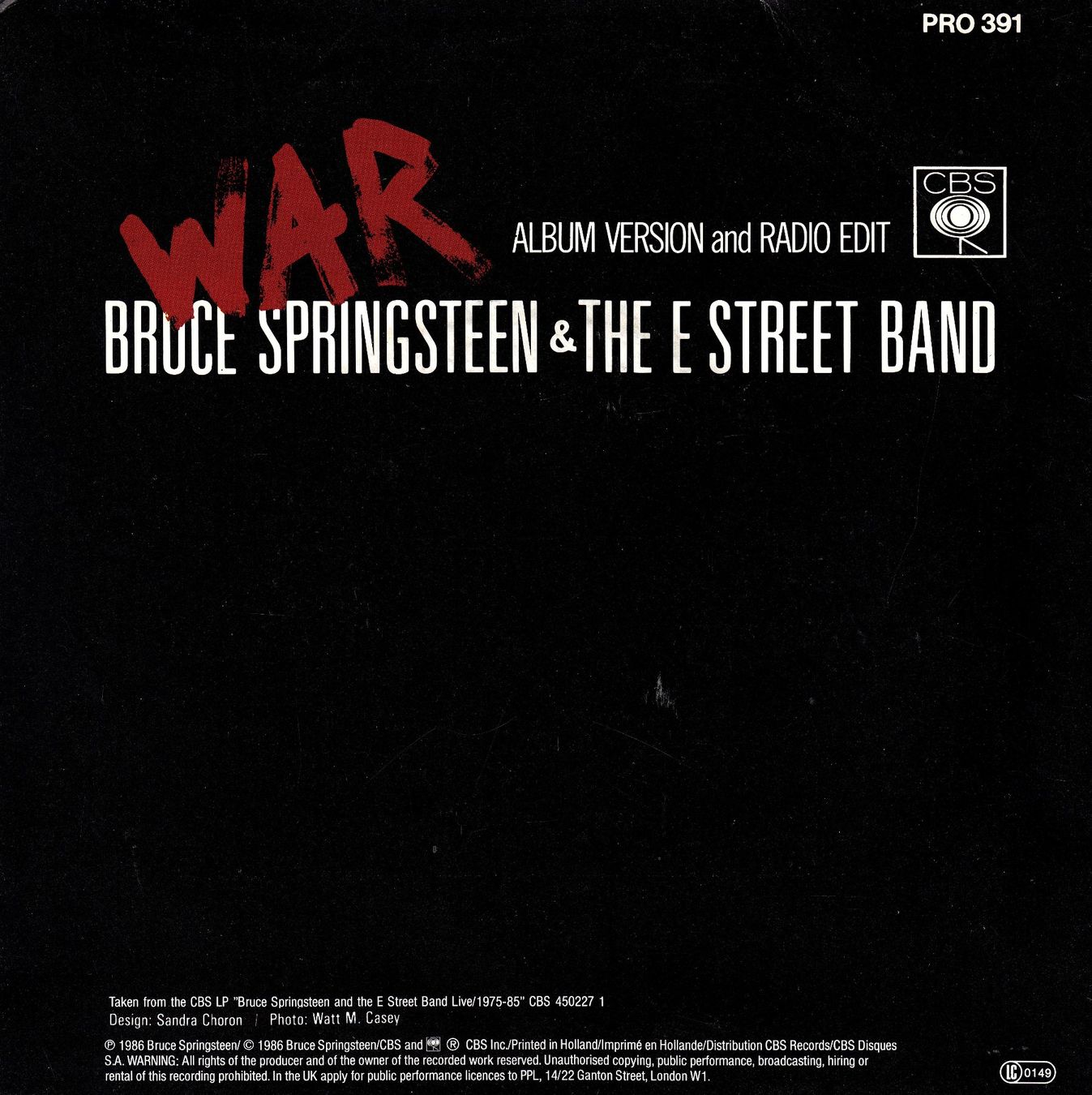 Vinyles: Bruce Springsteen Vinyl Single von 1986 – D'occasion à Volketswil par Abcrecords 1