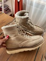 Winterstiefel gefüttert Wildleder beige Grösse 40