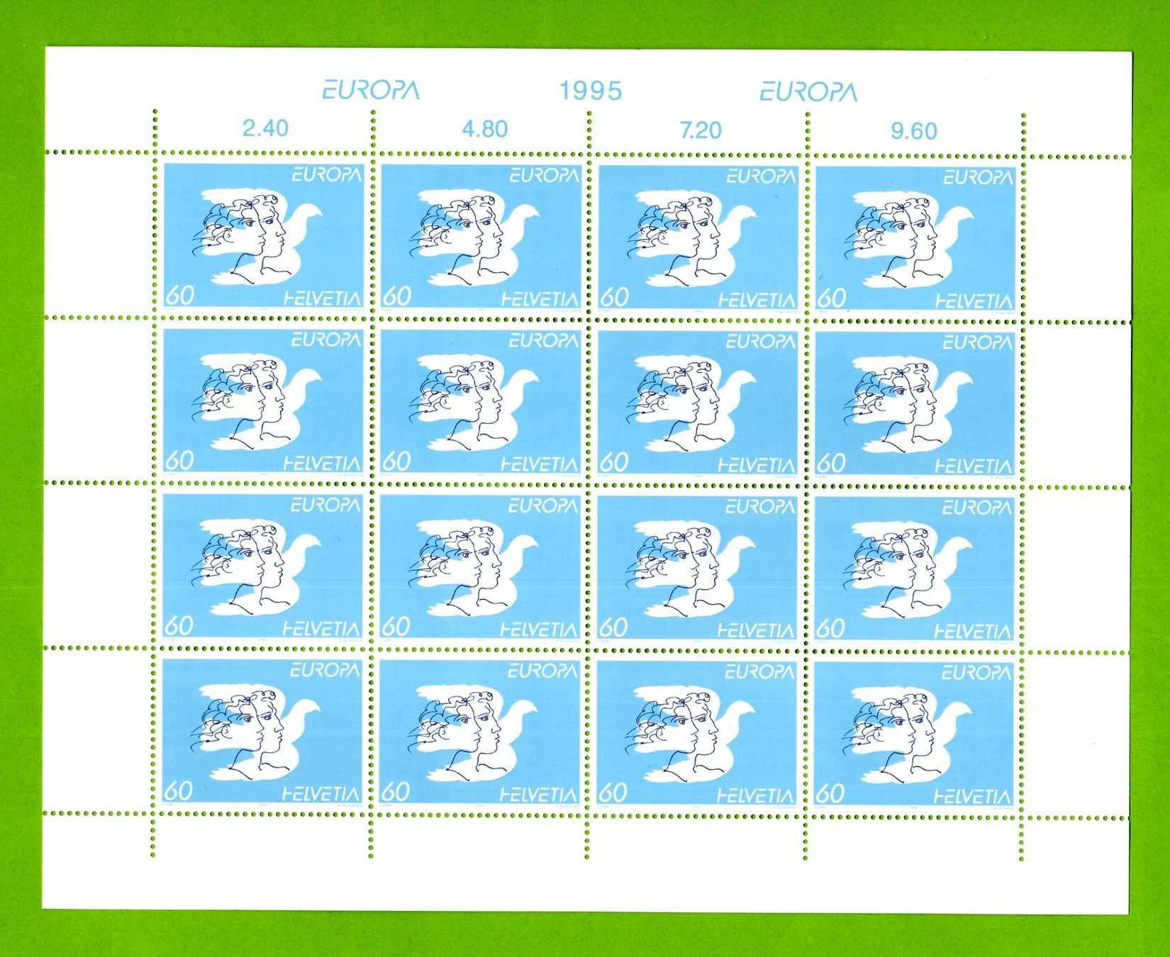 Tutti i francobolli: 1995 Europa Kleinbogen Erni postfrisch SBK 220.-- – Nuovo (secondo la descrizione) da Stein am Rhein venduto da Huehnerhund 1