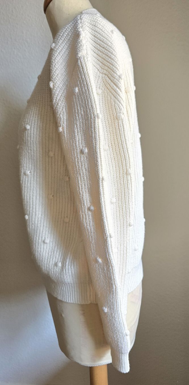 Mango Pullover & Sweatshirts: Pull blanc cassé à pois brodés Mango, taille XS – Neu (gemäss Beschreibung) aus Genève von Saleena 4