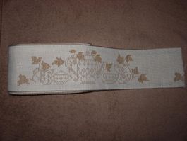 Band Leinengem. ecru mit Küchenmotiven 7,5cm breit
