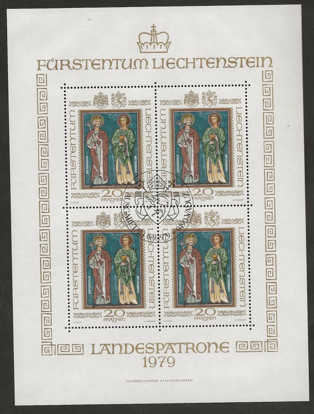 Tutti i francobolli: Liechtenstein 1979 Bogen gestempelt Katalog 90.- – Usato da Au ZH venduto da xelagreb01