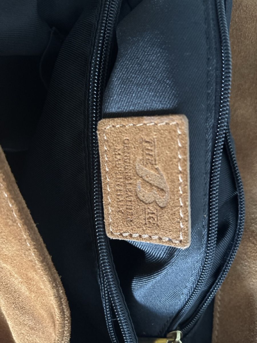 Borse da donna: Velours Leder  Handtasche in Braun. – Usato da Oftringen venduto da mac_rvf5 3