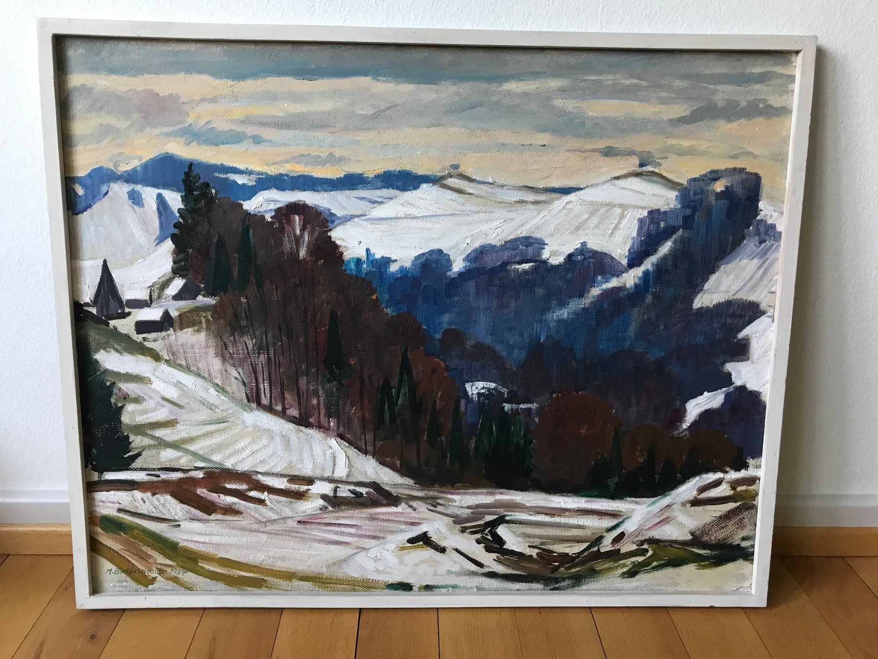 Gemälde: MAX BIRKENMEIER, ORIGINAL GEMÄLDE WINTERLANDSCHAFT – Gebraucht aus Luzern von Immergern