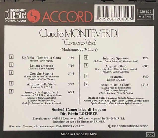 CDs: Monteverdi - Concerto – Gebraucht aus Grüningen von azulamarillo 1