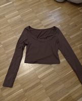 Top manches longues marron avec dentelle taille S