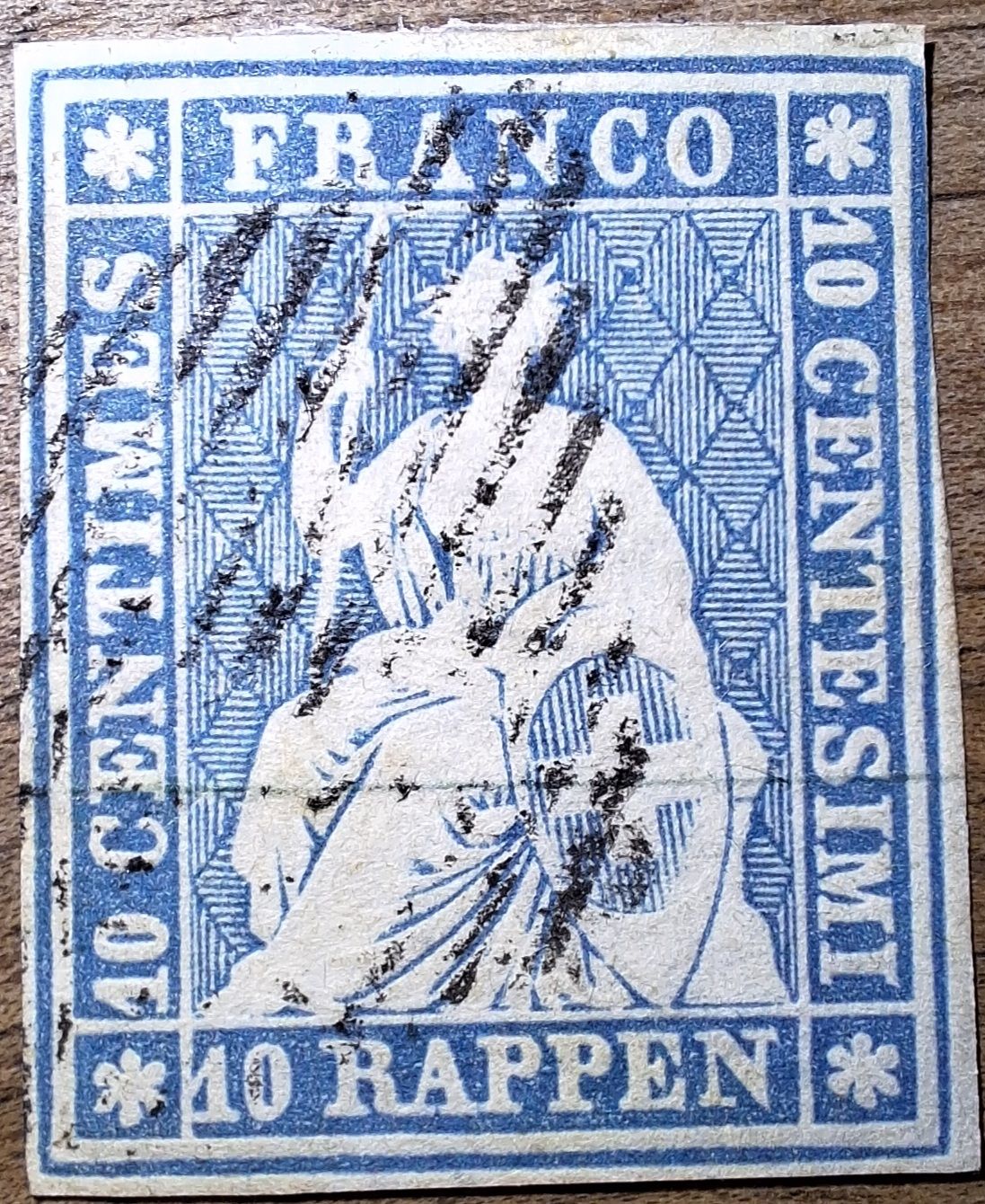 Tutti i francobolli: Strubel 23A3 mit Befund Kat. 110.- – Usato da Balgach venduto da SIMEON27