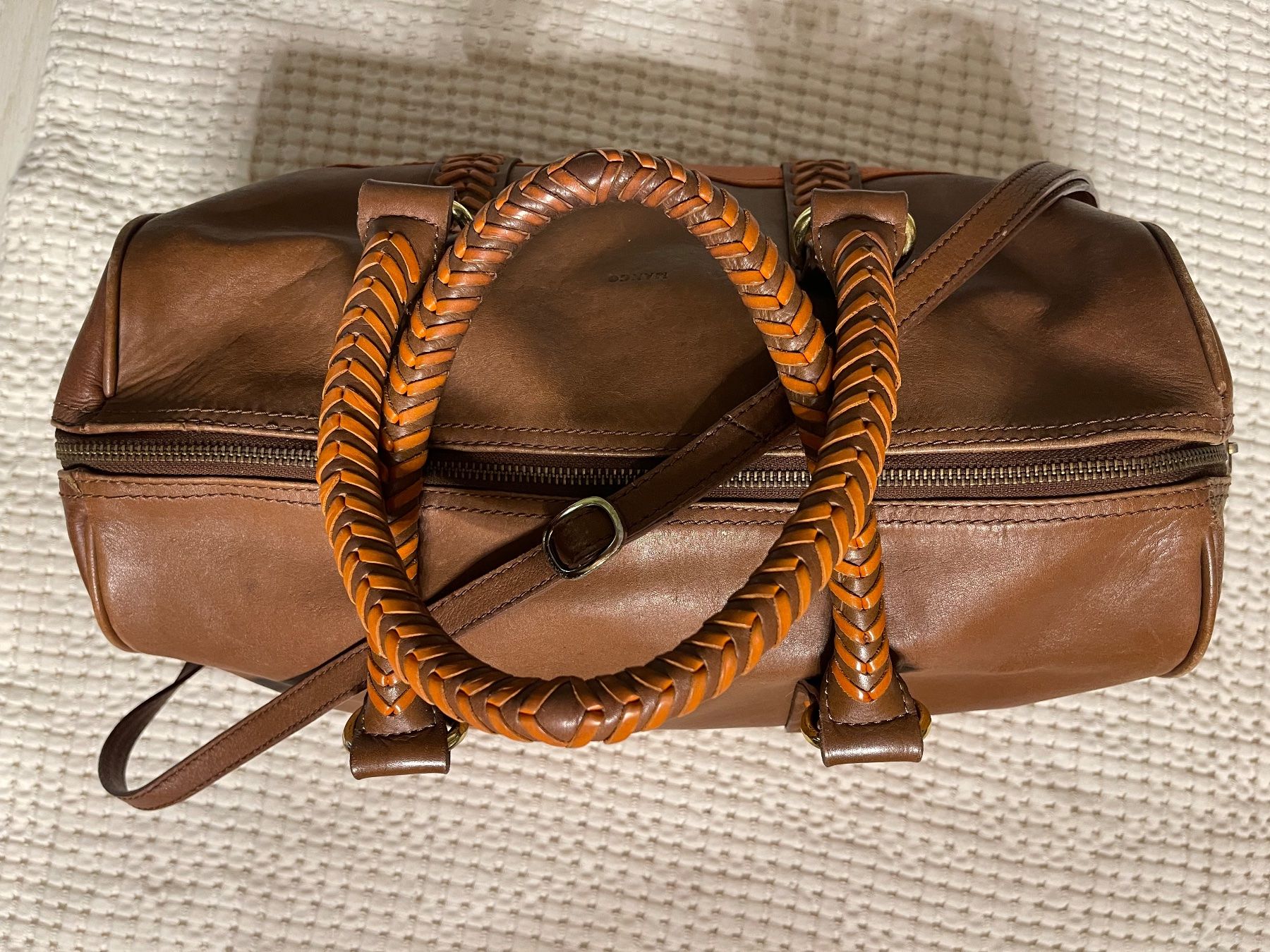 Mango Borse da donna: Mango Handtasche Leder braun orange – Usato da Niedergösgen venduto da MacWinder 5
