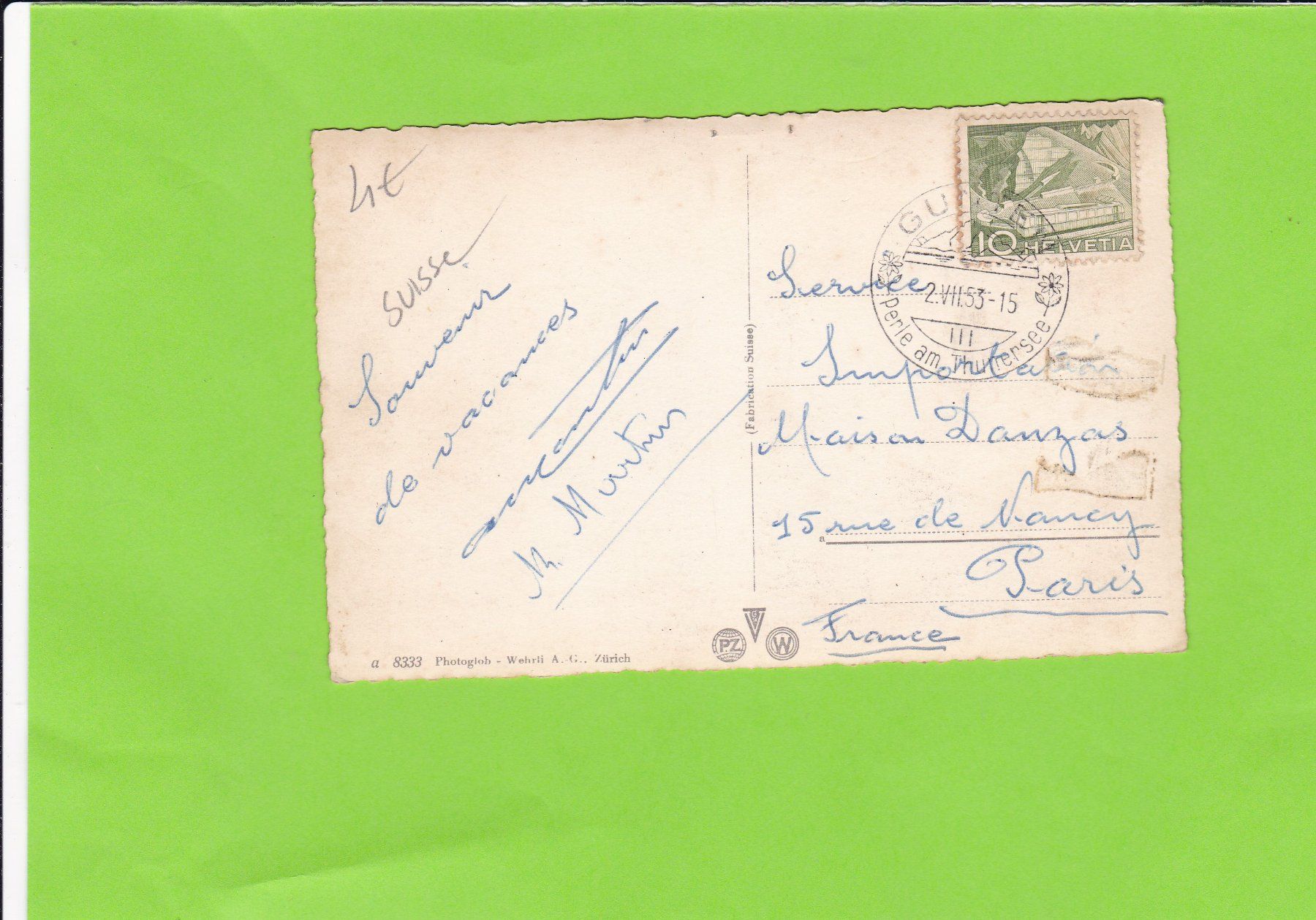 Cartoline postali: Gunten – Usato da St. Peterzell venduto da neckertal 1