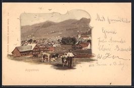 Appenzell, Totalansicht mit Kuhhirte und