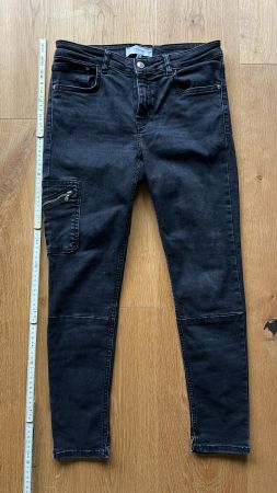 MANGO Jeans, Anthrazit, Skinny mit Cargo Tasche, Gr. 38