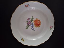 Antiker Wandteller Porzellan Meissen 18 Jhdt. handbema. Gold