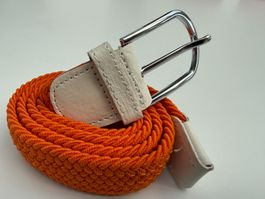 Modisch elastisch geflochtener Gürtel, FABRIKNEU, orange