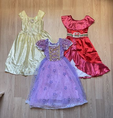 3 Prinzessinnenkleider Gr. 116; Belle, Rapunzel, Elena von A