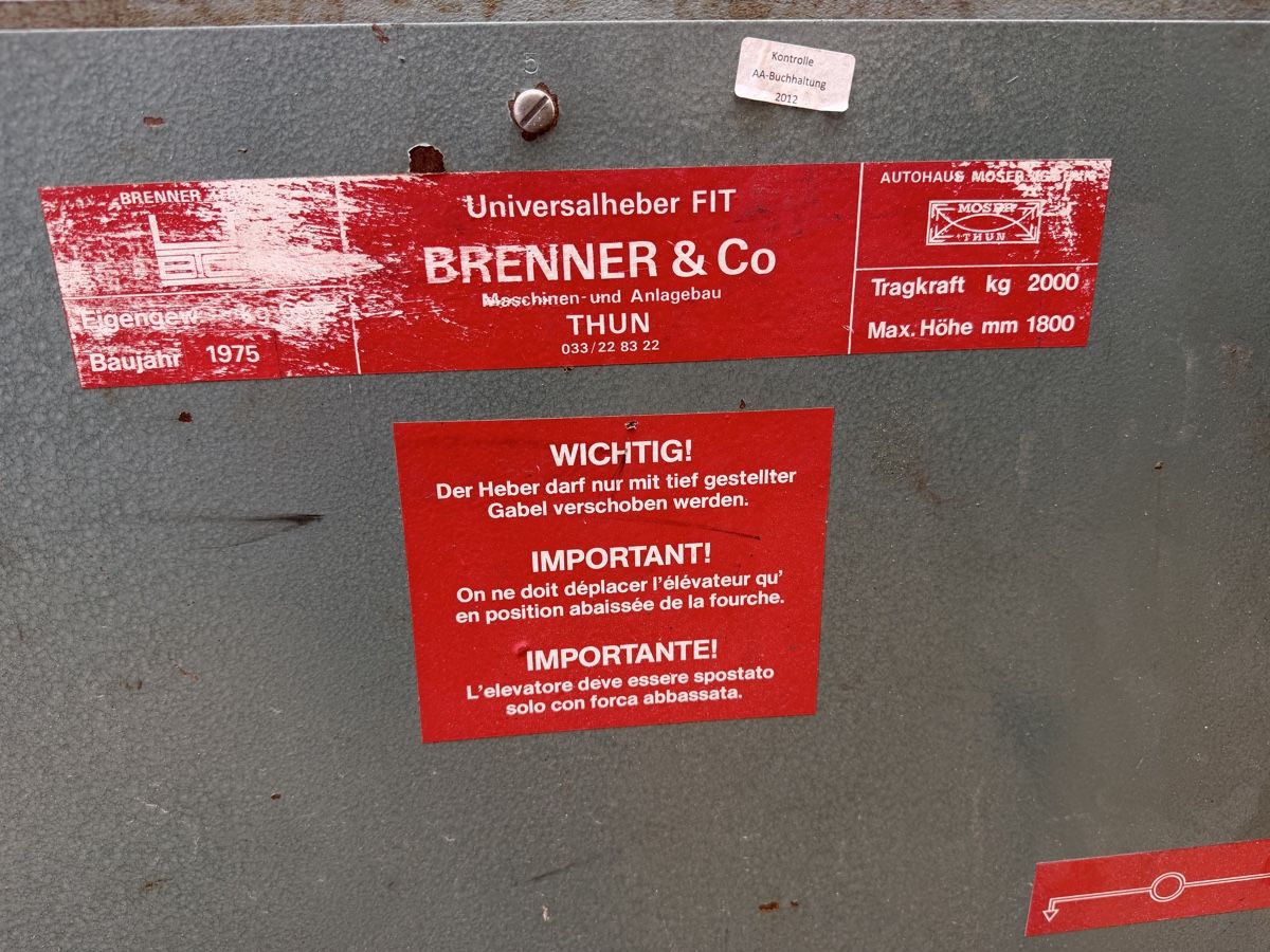 Gabelstapler & Hubwagen: Universalheber FIT Brunner – Gebraucht aus Winkel von SchmidD 3