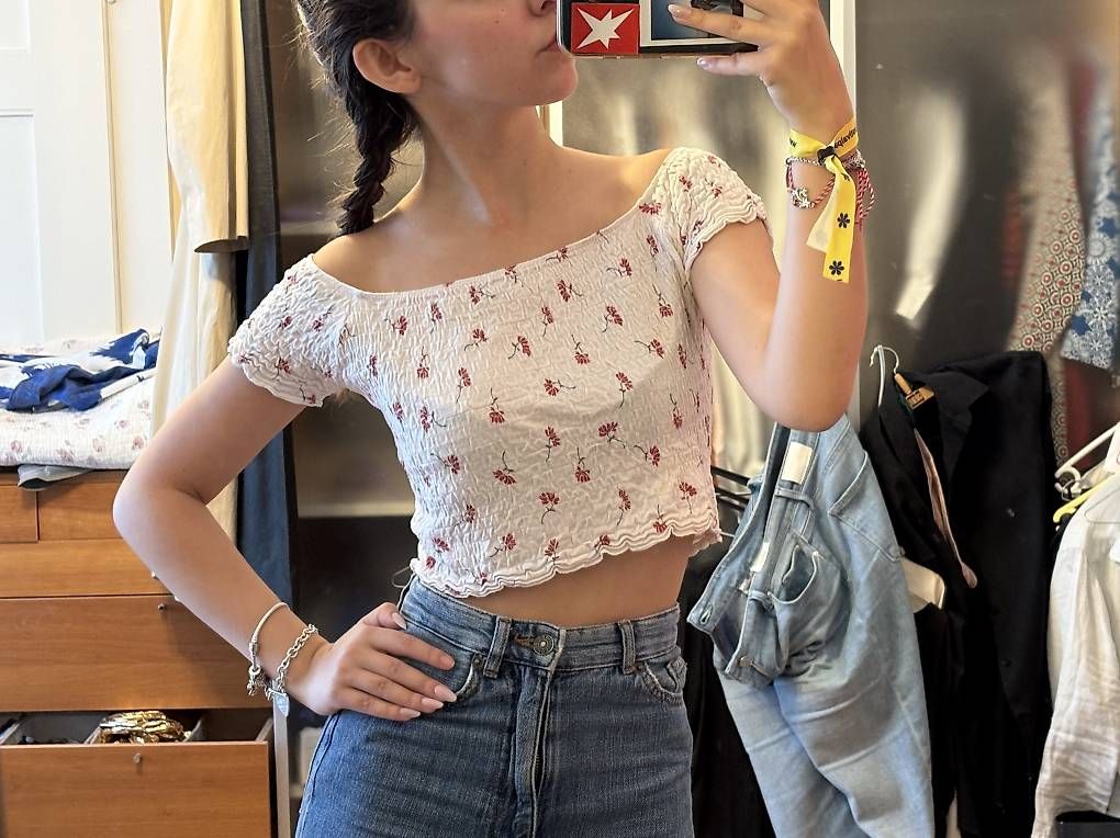 Tally Weijl Top: Süsses Sommer-Top mit Blumen, XS – Usato da Zürich venduto da ric_r96d