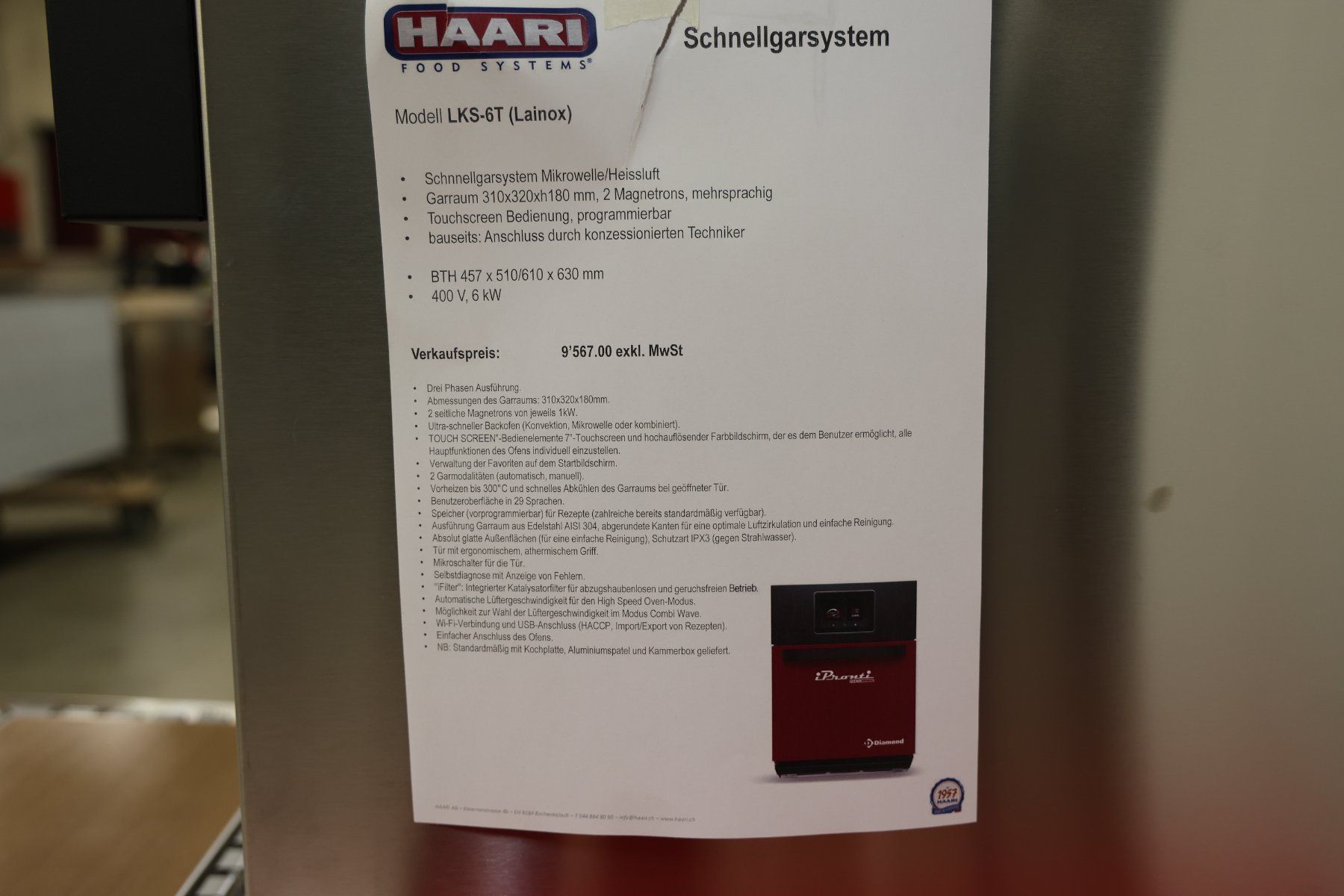 Elettrodomestici da cucina: Lainox LKS-6T Diamond iPronti Schnellgarsystem Liquidation – Nuovo (secondo la descrizione) da Höri venduto da Korgproduction07 2