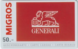 Migros Geschenkkarte  (Gebraucht leer) GENERALI