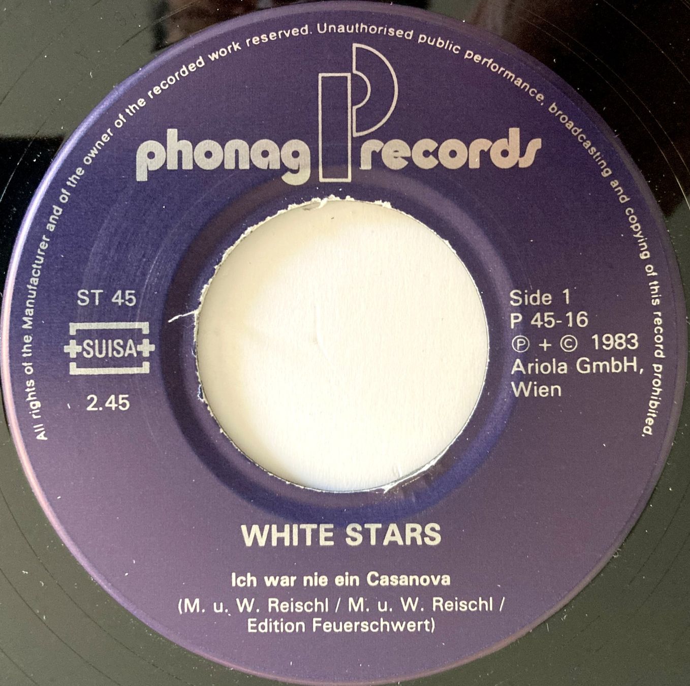 Dischi in vinile: WHITE STARS - ICH WAR NIE EIN CASANOVA – Usato da Bottens venduto da hotter-than-hell 2