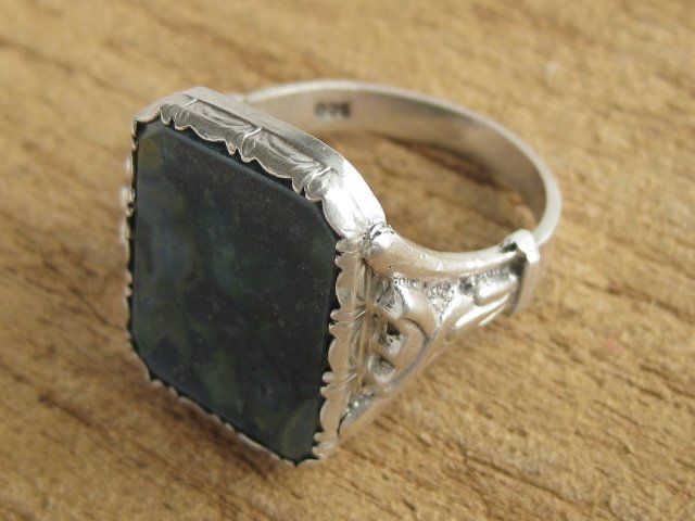 Anelli: Vintage Ring Silber 835 mit blauem Achat Gr. 63 – Usato da Ermatingen venduto da Decovin 3
