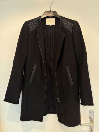 MAJE Jacket with Linen & Lamb skin - Size 36
